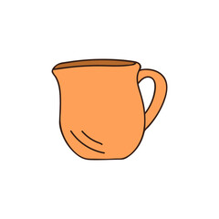 Milk jug colorful doodle illustration in vector. Milk jug colorful icon in vector. Milk in jug illustration