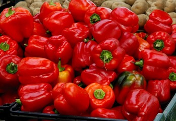 Obraz na płótnie Canvas tasty sweet peppers as wholesome vegetarian food