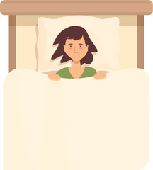 Young person insomnia icon cartoon vector. Sleepy girl. Stress mental