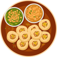 Puri Indian Food Illustration