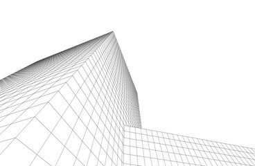 Fototapeta premium Modern architecture building vector 3d illustration