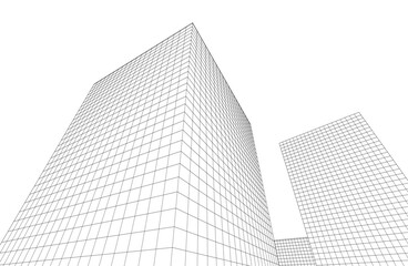 Fototapeta premium Modern architecture building vector 3d illustration