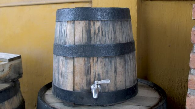 White oak barrel for tequila ready for aging