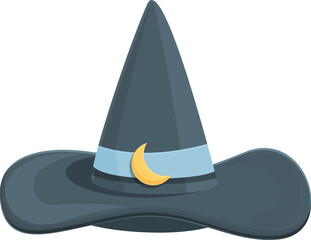 Fototapeta premium Moon magic hat icon cartoon vector. Wand circus. Top show