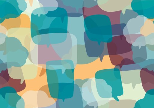 Cartoon text bubble seamless message pattern for wrapping paper and kids clothes print and fabrics and linens