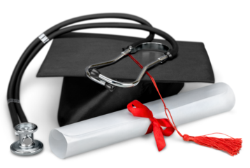 Mortarboard, Diploma and Stethoscope