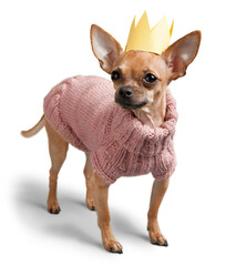 Chihuahua in pink sweater