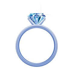 diamond ring on blue background