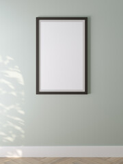 3d rendering of an empty frame on the wall. 
