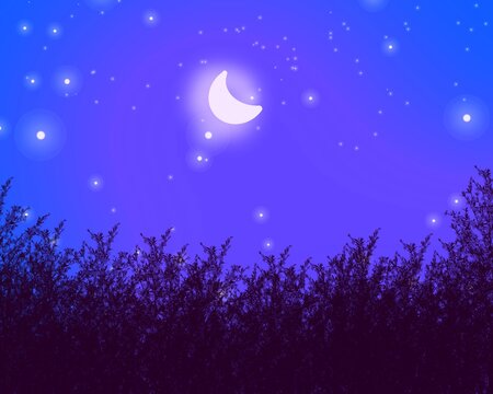 moon light night sky blue motion blur abstract background raster wallpaper © rizqiamajid