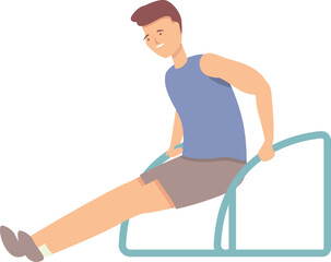 Fototapeta premium Back push up icon cartoon vector. Street training. Outdoor equipment