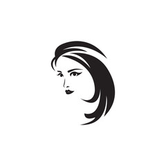 woman face icon logo vector design template
