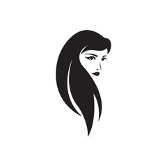 woman face icon logo vector design template