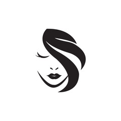 woman face icon logo vector design template