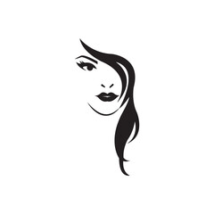 woman face icon logo vector design template