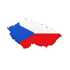 Fototapeta premium PNG 3D Rendering of Czech Republic Flag Map