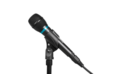 Style microphone on white background
