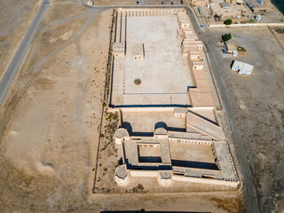 An aerial view of Aqeer (Al Uqayr) Castle, Saudi Arabia