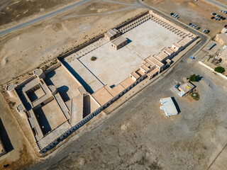 An aerial view of Aqeer (Al Uqayr) Castle, Saudi Arabia