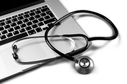 Stethoscope on a Laptop