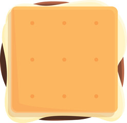 Top view biscuit icon cartoon vector. Sweet fire. Snack camp