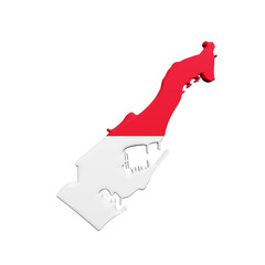PNG 3D Rendering of Monaco Flag Map