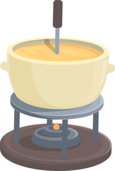 Drop fondue icon cartoon vector. Cooking food. Traditional dinner