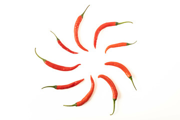 Chili peppers isolated on white background.