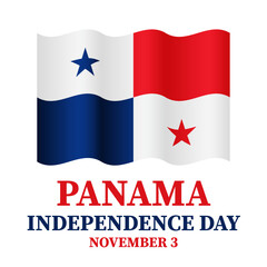 Panama Independence Day typography poster. National holiday celebrated in November. Vector template for banner, greeting card, flyer, etc