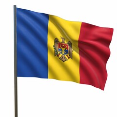 Flag of Moldova on a white background 3d-rendering