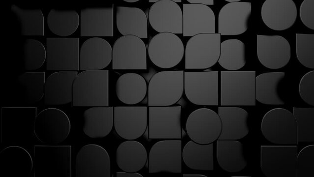 Background of Geometric Shapes. Abstract motion, loop, two color, 3d rendering, 4k resolution
