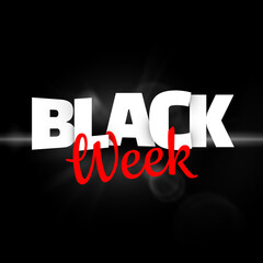 Black Week banner letras letras 3d
