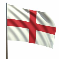 flag of england on a white background 3d-rendering