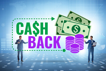 Businessman in the cash back concept