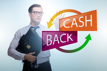 Businessman in the cash back concept