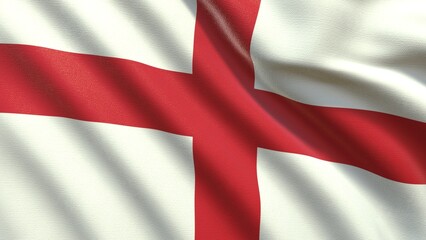 the flag of england made of silk 3d-rendering
