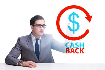 Businessman in the cash back concept