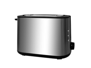 Stainless steel toaster isolated on a white background. Making toast. Electric toaster for toasting...