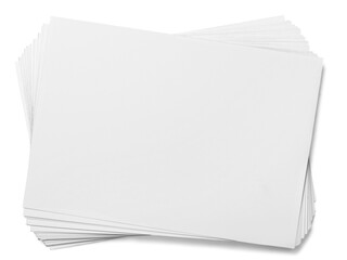 Heap of white papers  isolated on white background