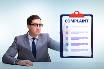 Businessman in customer complaint concept