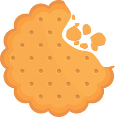 Bite cracker icon cartoon vector. Cookie food. Cake biscuit