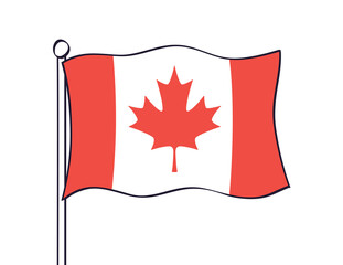 Canada, Canadian flag icon isolated cartoon vector illustration.