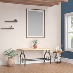 Dark Brown Single Portrait Frame Mockup
