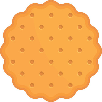 Round biscuit icon cartoon vector. Food snack. Sugar chip