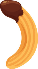 Obraz premium Chocolate churro icon cartoon vector. Spanish food. Menu cake