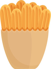 Star churro icon cartoon vector. Spanish food. Mexican food