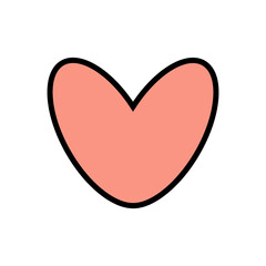 Obraz premium 1970 groovy heart transparent png. 70s vibes element, cartoon sticker on transparent background. Trippy hand drawn vector illustration.