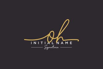 Initial OH signature logo template vector. Hand drawn Calligraphy lettering Vector illustration.