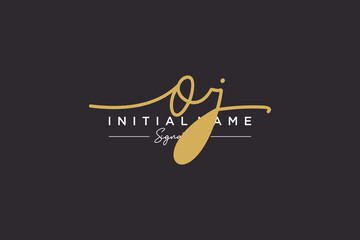 Initial OJ signature logo template vector. Hand drawn Calligraphy lettering Vector illustration.