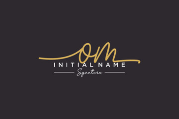 Initial OM signature logo template vector. Hand drawn Calligraphy lettering Vector illustration.